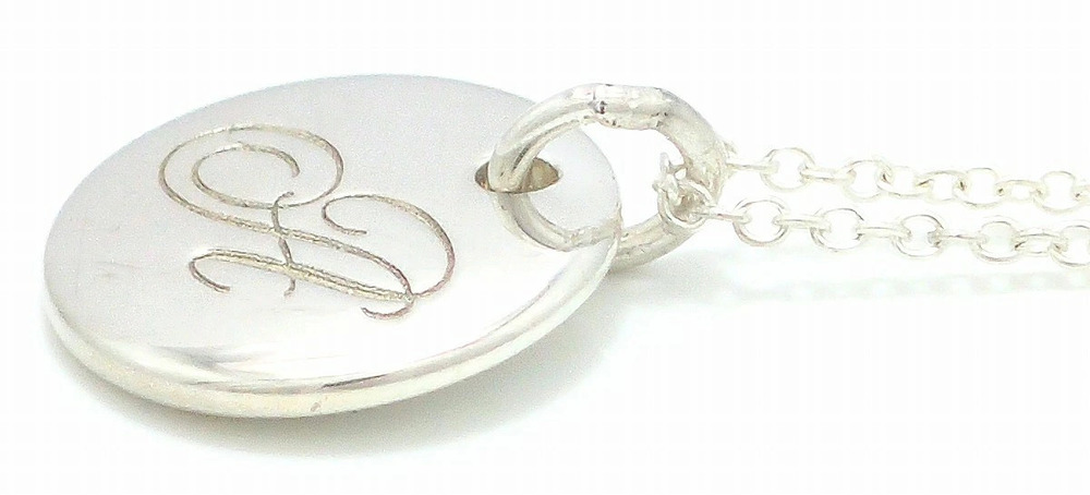TIFFANYCo Tiffany Plate Necklace Pendant Round Silver
